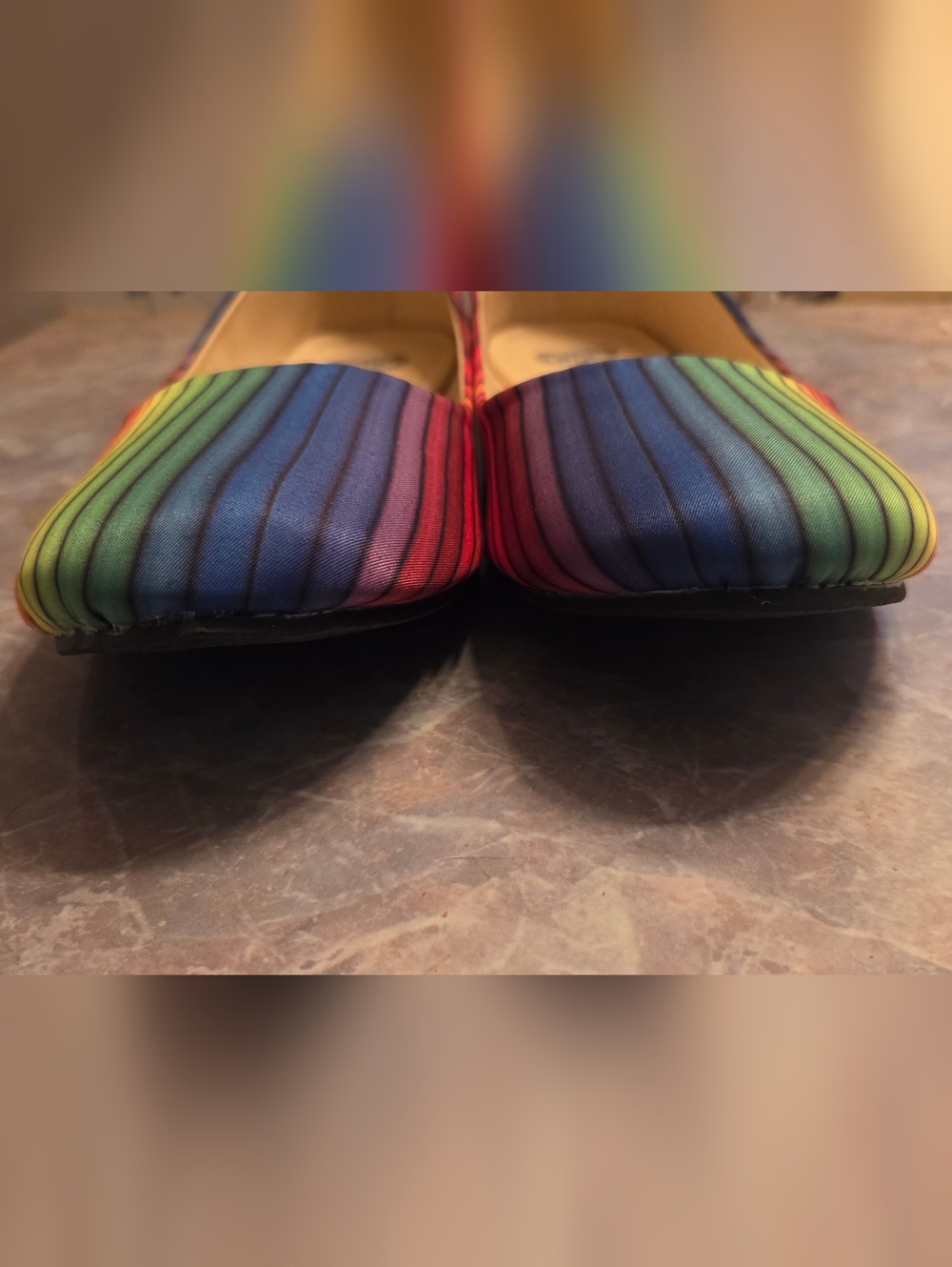 T.U.K Rainbow Striped Ballet Flats - Women's - Picture 2 of 6